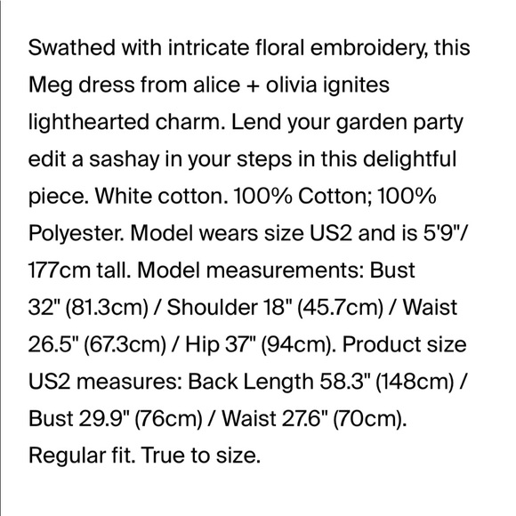 🔥S O L D🔥 NWT Alice + Olivia Meg Dress Sundress - Picture 14 of 16